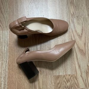 Everlane nude block heels